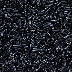 25g Miyuki 3mm Bugle Bead Metallic Gunmetal (451)