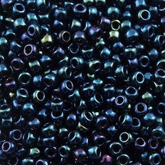 Toho Round Seed Beads 6/0 Metallic Blue Iris 5.5-inch tube (82)
