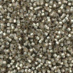 25g Miyuki Delica Seed Bead 11/0 Opal Silver Lined Dyed Taupe DB630