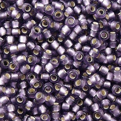 Toho Round Seed Bead 11/0 Silver Lined Transparent Matte Amethyst 19g Tube (39F)