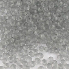 Miyuki 4mm Magatama Seed Bead Transparent Matte Pale Gray 23g Tube (2106F)