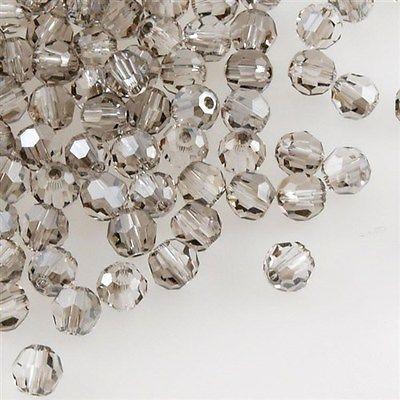 12 TRUE CRYSTAL 4mm Faceted Round Bead Crystal Satin (001 SAT)