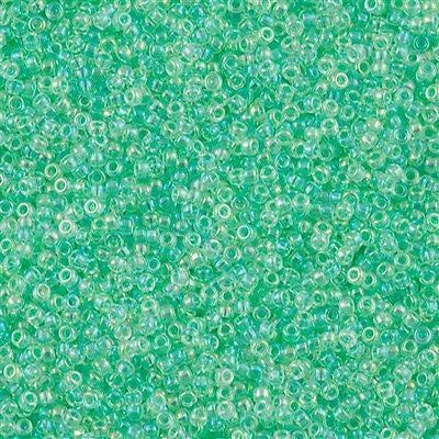 Miyuki Round Seed Bead 15/0 Inside Color Lined Mint AB 2-inch Tube (271)