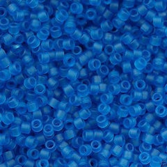 Miyuki Delica Seed Bead 11/0 Matte Transparent Blue 2-inch Tube DB768