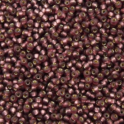 Miyuki Round Seed Bead 11/0 Matte Silver Lined Dark Amethyst 22g Tube (13F)