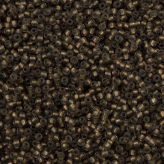 Toho Round Seed Bead 11/0 Inside Color Lined Matte Black Diamond 19g Tube (999F)