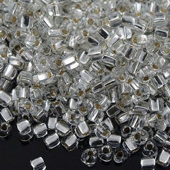 Miyuki Triangle Seed Bead 8/0 Transparent Silver Lined Clear 23g Tube (1101)