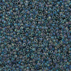 Toho Round Seed Bead 11/0 Inside Color Lined Montana Blue AB 2.5-inch Tube (773)