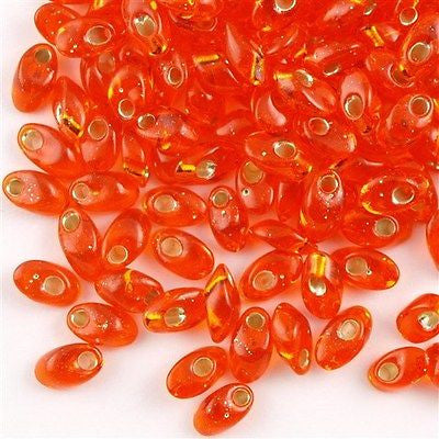 Miyuki Long Magatama Seed Bead Silver Lined Orange 15g LM-8