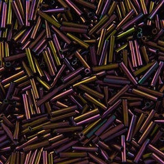 25g Toho 9mm Bugle Seed Bead Metallic Iris Purple (85)