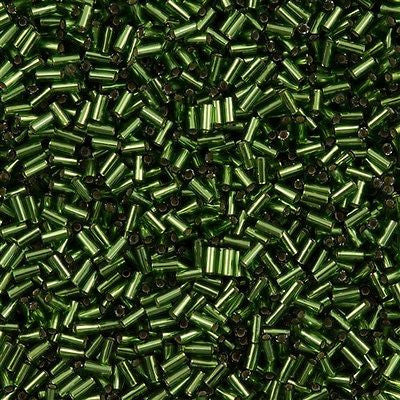Miyuki 3mm Bugle Bead Silver Lined Olive 5-inch Tube (26)