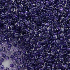 Miyuki Triangle Seed Bead 8/0 Inside Color Lined Sparkle Amethyst 23g Tube (1558)