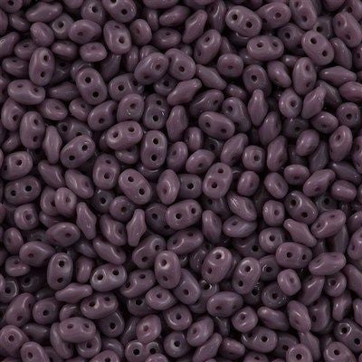Super Duo 2x5mm Two Hole Beads Opaque Purple 22g Tube (23020)