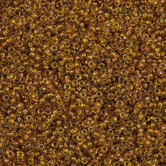 Miyuki Round Seed Bead 15/0 Lined Topaz AB 2-inch Tube (2196)