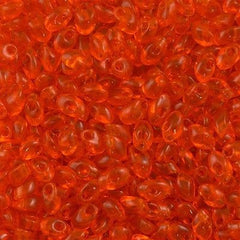 Miyuki Long Magatama Seed Bead Transparent Orange 8g Tube (138)