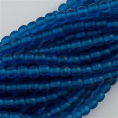 200 Czech 4mm Pressed Glass Round Beads Matte Capri Blue (60080M)