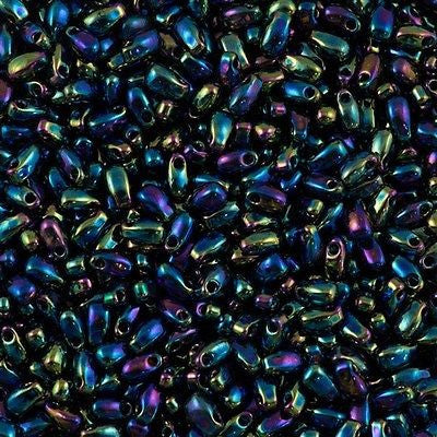 Miyuki Long Drop Seed Bead Metallic Purple Green Iris 10g (455)