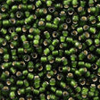 Toho Round Seed Bead 11/0 Silver Lined Transparent Matte Moss 2.5-inch Tube (37F)