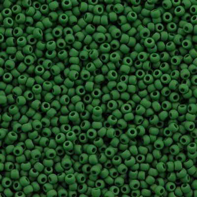 Toho Round Seed Bead 11/0 Opaque Matte Forest Green 2.5-inch Tube (47HF)