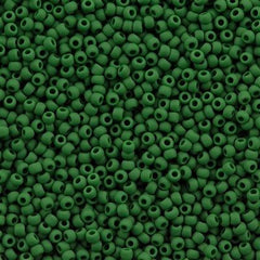 Toho Round Seed Bead 11/0 Opaque Matte Forest Green 2.5-inch Tube (47HF)