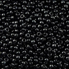 Toho Round Seed Beads 6/0 Opaque Black 5.5-inch tube (49)