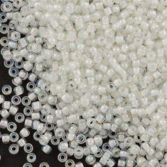 50g Toho Round Seed Bead 11/0 Inside Color Lined White AB (777)