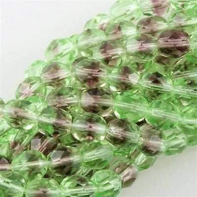 50 Czech Fire Polished 6mm Round Bead Emerald Brown (27501)