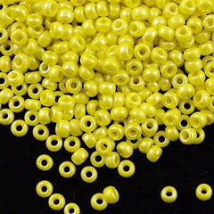 Miyuki Round Seed Bead 6/0 Opaque Yellow AB 20g Tube (404R)