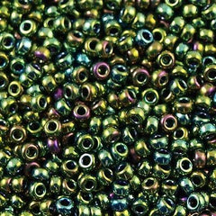 50g Miyuki Round Seed Bead 11/0 Metallic Dark Green Iris (465)