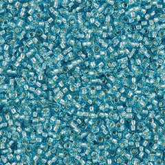 Miyuki Round Seed Bead 15/0 Silver Lined Blue Topaz 2-inch Tube (18)