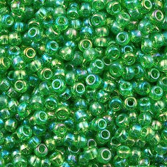50g Miyuki Round Seed Bead 11/0 Transparent Light Green AB (179L)