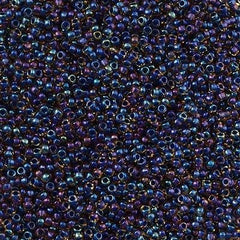 Toho Round Seed Bead 11/0 Inside Color Lined Midnight AB 19g Tube (929)