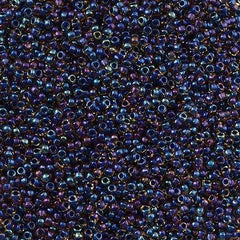 50g Toho Round Seed Bead 11/0 Inside Color Lined Midnight AB (929)