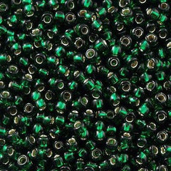 50g Toho Round Seed Beads 6/0 Silver Lined Transparent Emerald (36)