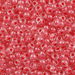Miyuki Round Seed Bead 8/0 Inside Color Lined Pink Grapefruit 22g Tube (204)
