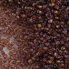 Miyuki Triangle Seed Bead 10/0 Rose Inside Color Lined Copper 24g Tube (1838)