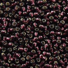 Toho Round Seed Beads 6/0 Silver Lined Dark Amethyst 2.5-inch tube (26C)