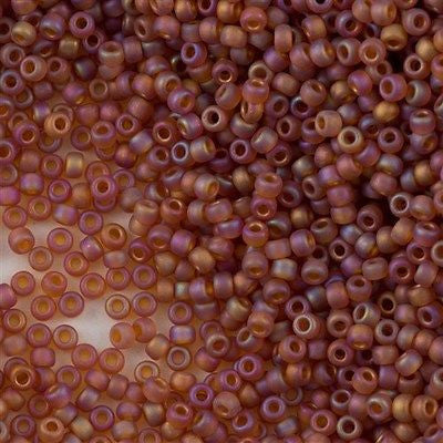 Miyuki Round Seed Bead 8/0 Matte Transparent Topaz AB 22g Tube (133FR)