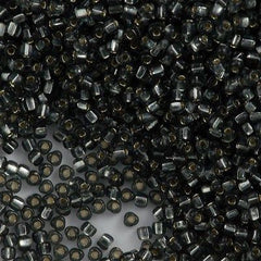 Miyuki Triangle Seed Bead 8/0 Silver Lined Dark Gray 15g (1805)