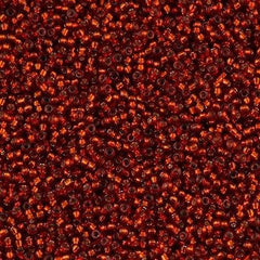 Miyuki Round Seed Bead 15/0 Dyed Silver Lined Dark Burnt Orange 2-inch Tube (1434)