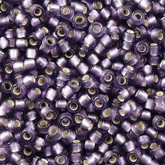50g Toho Round Seed Bead 8/0 Transparent Matte Violet Silver Lined (39F)