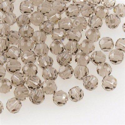 12 TRUE CRYSTAL 4mm Faceted Round Bead Greige (284)