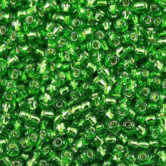 Toho Round Seed Bead 11/0 Silver Lined Green 2.5-inch Tube (27)