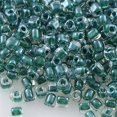 Miyuki Triangle Seed Bead 8/0 Inside Color Lined Hunter Green 15g TR1117