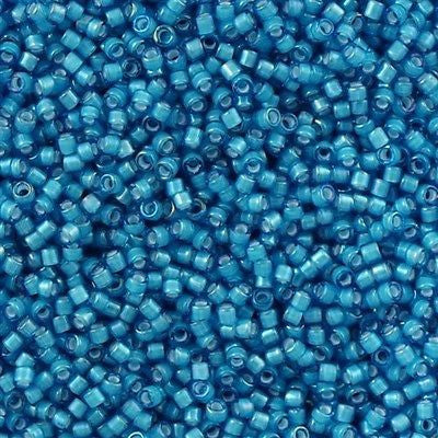 25g Miyuki Delica seed bead 11/0 Ocean Blue Inside Dyed Color White DB1783