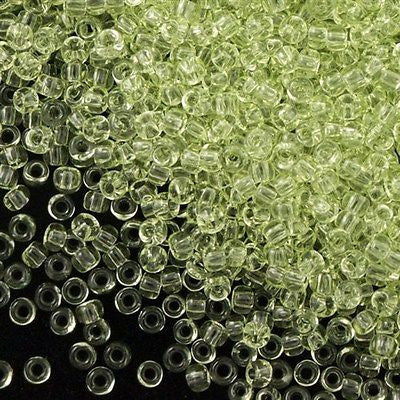 Toho Round Seed Bead 8/0 Transparent Soft Lime 5.5-inch tube (15)