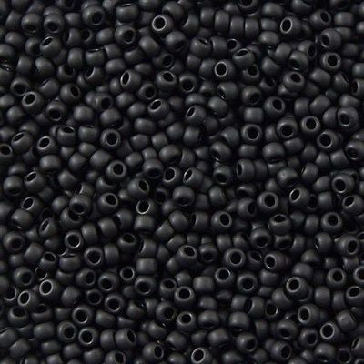 Toho Round Seed Bead 11/0 Opaque Matte Black 2.5-inch Tube (49F)