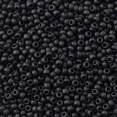 Toho Round Seed Bead 11/0 Opaque Matte Black 2.5-inch Tube (49F)