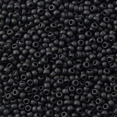 Toho Round Seed Bead 11/0 Opaque Matte Black 2.5-inch Tube (49F)