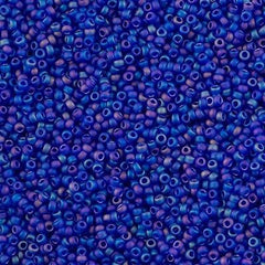 Miyuki Round Seed Bead 15/0 Transparent Matte Cobalt AB 2-inch Tube (151FR)